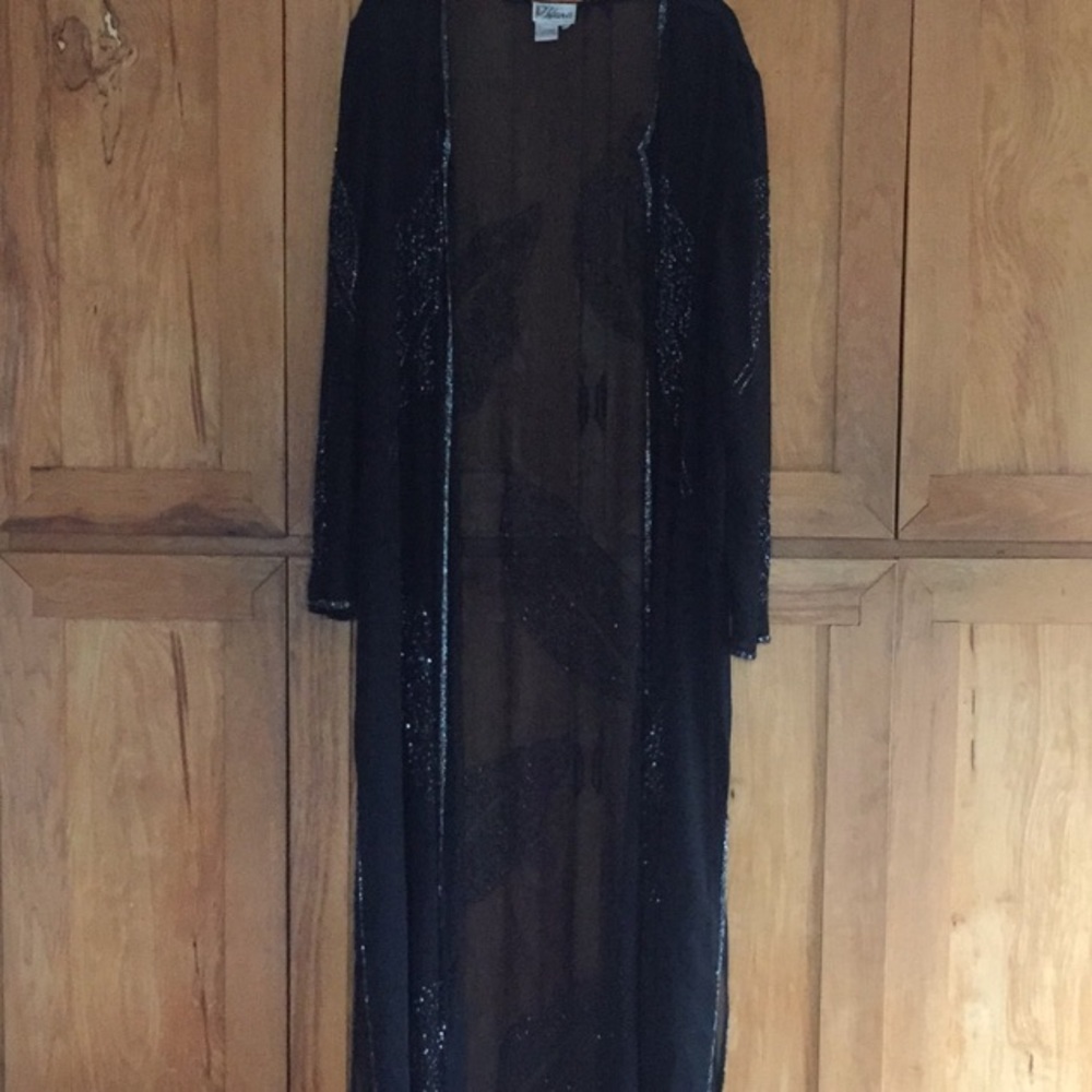 JKARA New York Black Beaded Evening Cover Size L